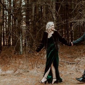 Emerald Green Velvet Maxi Dress